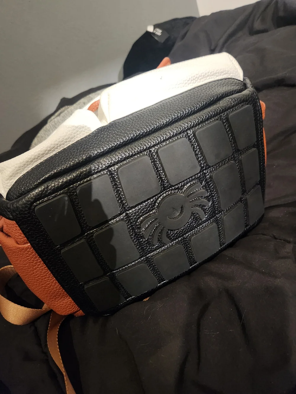 Itzy Ritzy Herringbone Diaper Backpack in Black, White & Brown